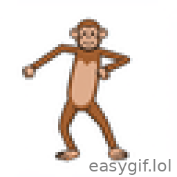 AI-generated animated GIF: a dancing monkey