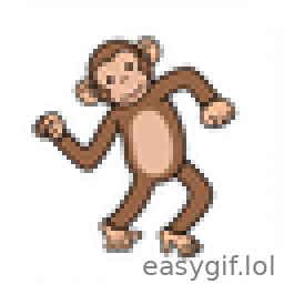 AI-generated animated GIF: a dancing monkey
