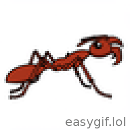 AI-generated animated GIF: ant snapping jaws