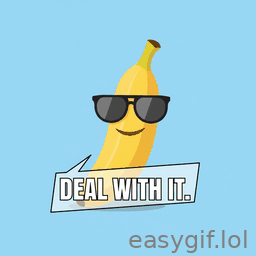 AI-generated animated GIF: banana emoji deal with it meme gif