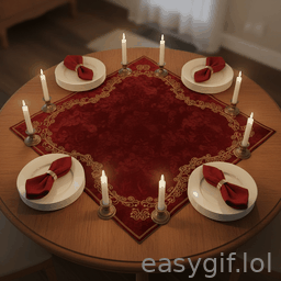 AI-generated animated GIF: beautifully set dining table xmas