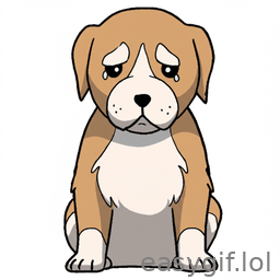 AI-generated animated GIF: chien qui pleure