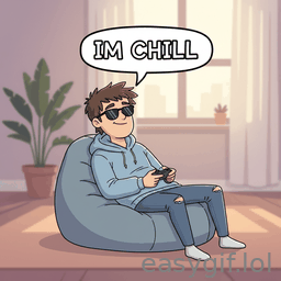 AI-generated animated GIF: chill guy meme says im chill