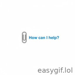 AI-generated animated GIF: clippy waves text says how can I help