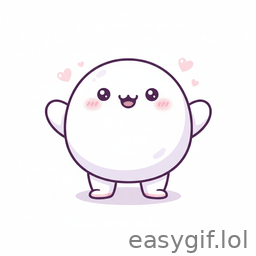 AI-generated animated GIF: cute happy mochi dancing cartoon style white bg
