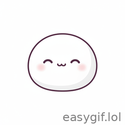 AI-generated animated GIF: cute mochi says YAY cartoon style white bg