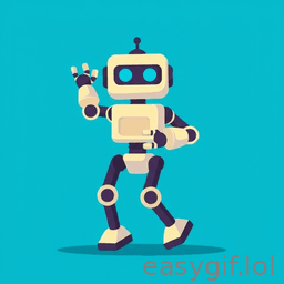 AI-generated animated GIF: dancing robot