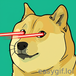 AI-generated animated GIF: dank meme laser eyes