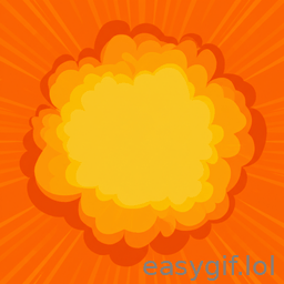 AI-generated animated GIF: explosion background cartoon style