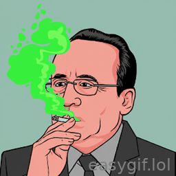 AI-generated animated GIF: francois hollande smoking cigarette green smoke