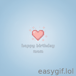 AI-generated animated GIF: happy birthday mom heart emoji