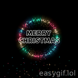 AI-generated animated GIF: merry christmas and happy new year bright colors