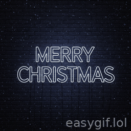 AI-generated animated GIF: merry christmas in flickering neon lights