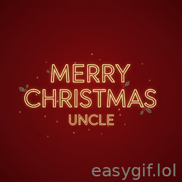 AI-generated animated GIF: merry christmas uncle big letters holly animation