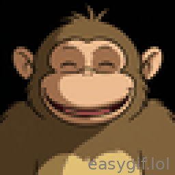 AI-generated animated GIF: monkey laughing ghibli
