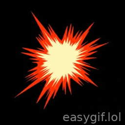 AI-generated animated GIF: panic intensifies cat explosion background