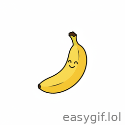 AI-generated animated GIF: smile banana emoji speech bubble text nano banana