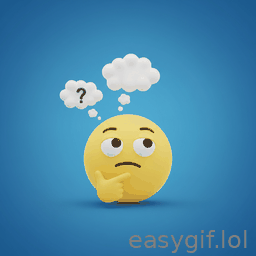 AI-generated animated GIF: thinking emoji spinning out of control